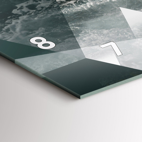 Horizontal wall clock Abstract sea waves