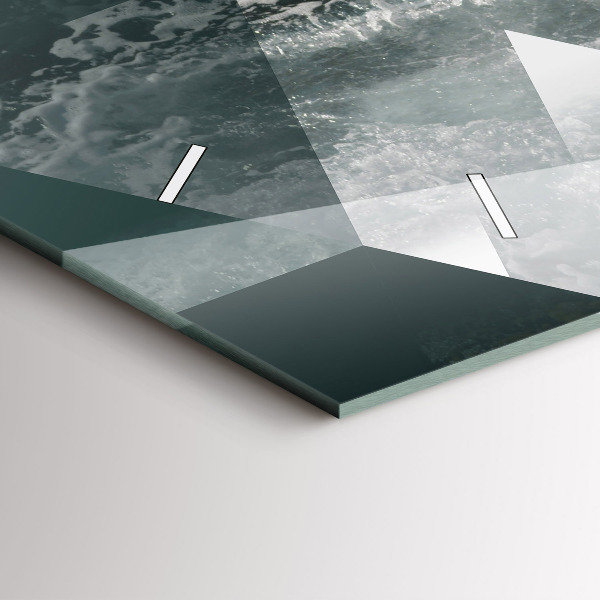 Horizontal wall clock Abstract sea waves