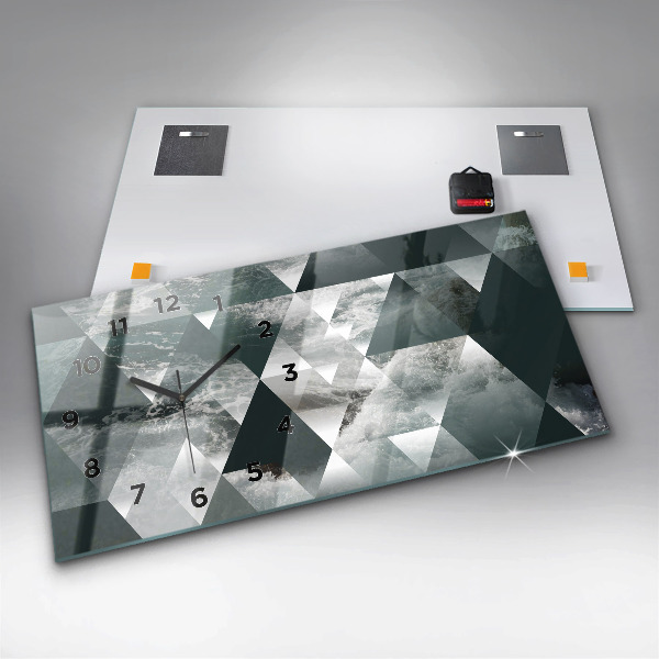 Horizontal wall clock Abstract sea waves