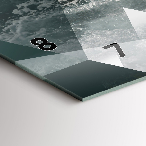 Horizontal wall clock Abstract sea waves