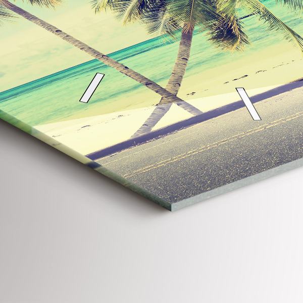 Horizontal wall clock Car with surfboard