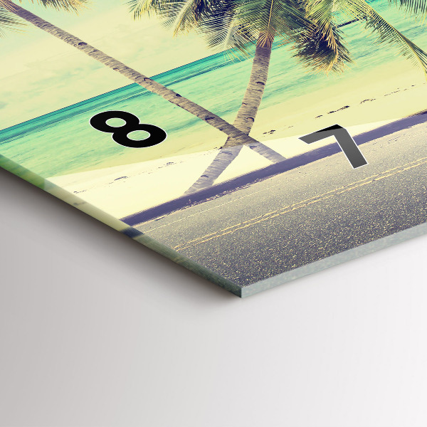 Horizontal wall clock Car with surfboard