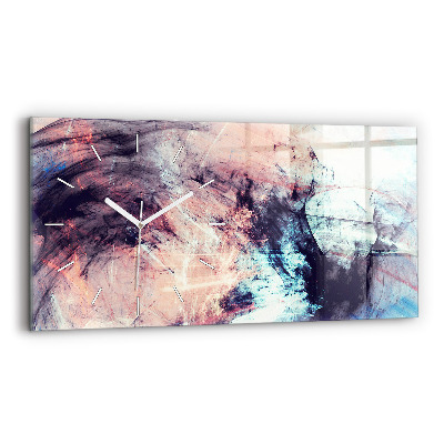 Horizontal wall clock Abstract painting