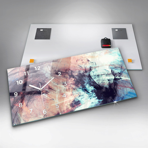 Horizontal wall clock Abstract painting