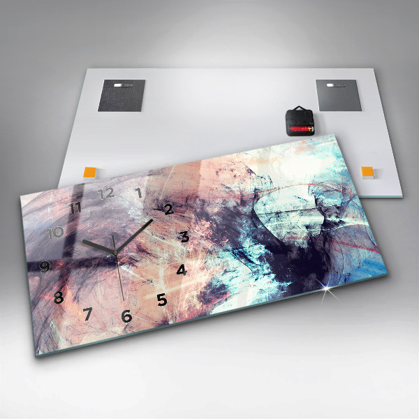 Horizontal wall clock Abstract painting
