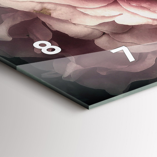 Horizontal wall clock Bouquet of pink roses