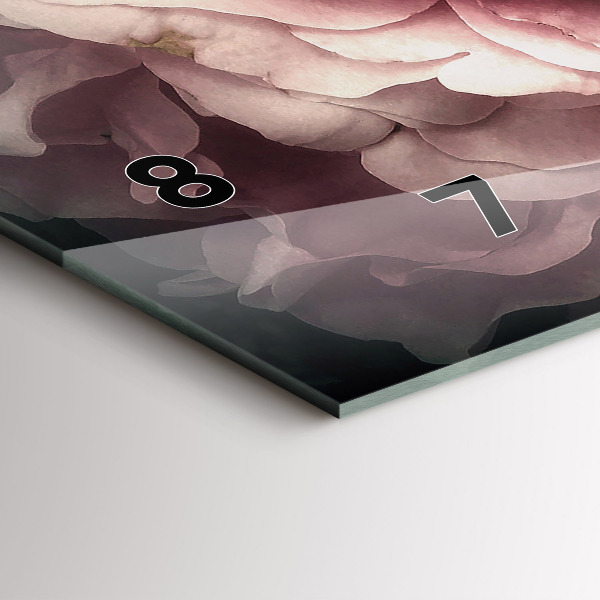 Horizontal wall clock Bouquet of pink roses