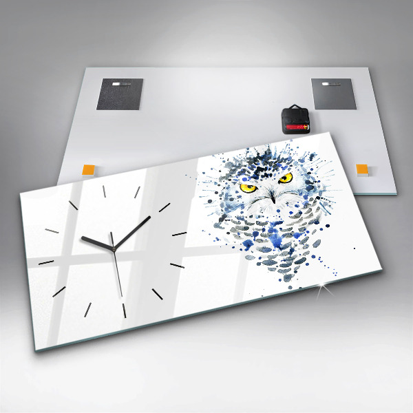 Horizontal wall clock Owl look