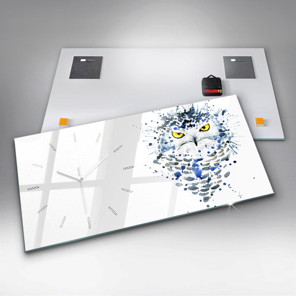 Horizontal wall clock Owl look