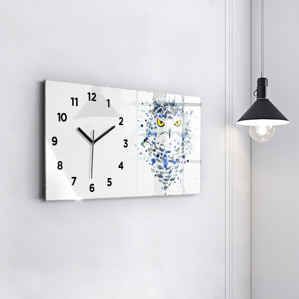Horizontal wall clock Owl look