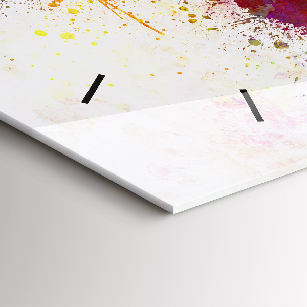 Horizontal wall clock Watercolor map of the world