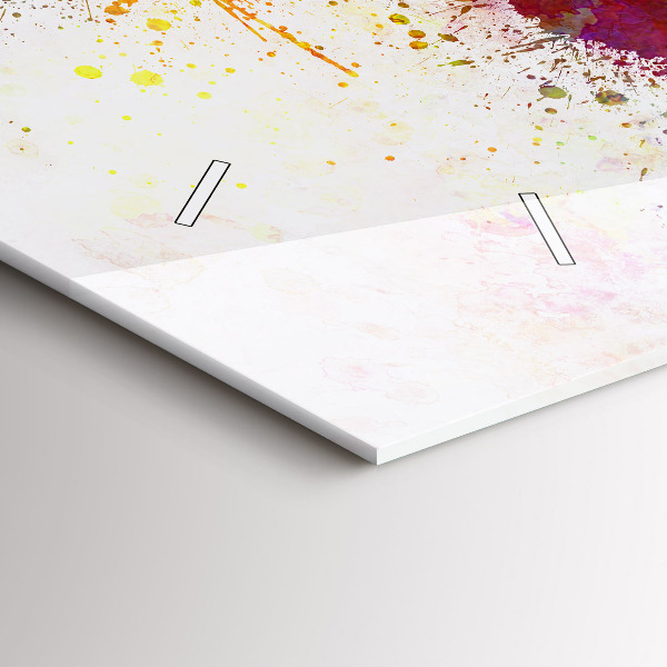 Horizontal wall clock Watercolor map of the world