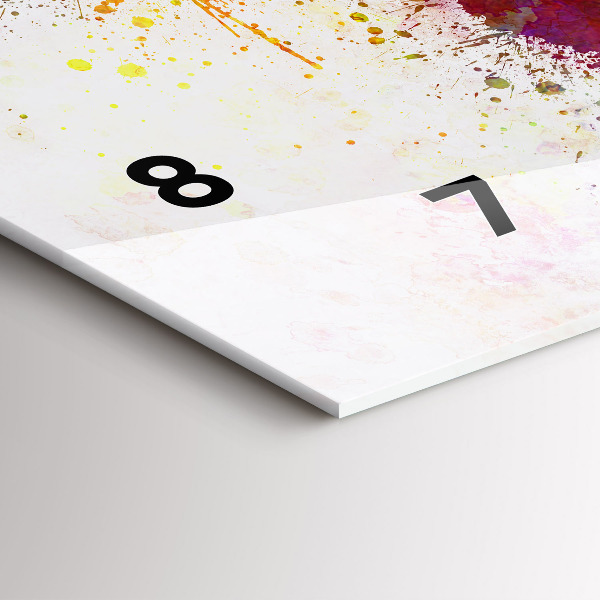 Horizontal wall clock Watercolor map of the world