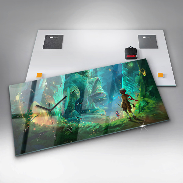 Horizontal wall clock Children in a fairytale forest