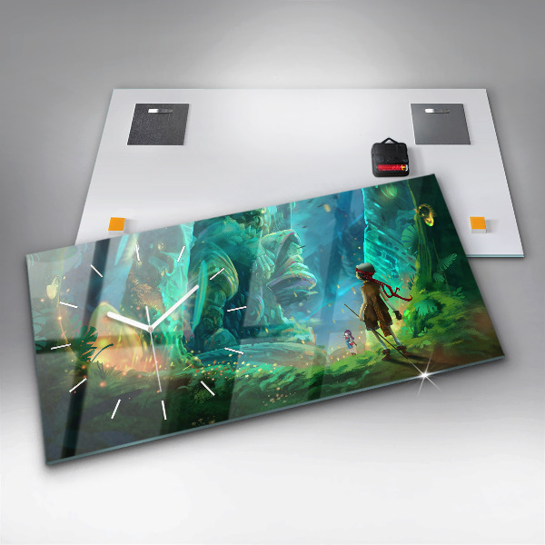 Horizontal wall clock Children in a fairytale forest