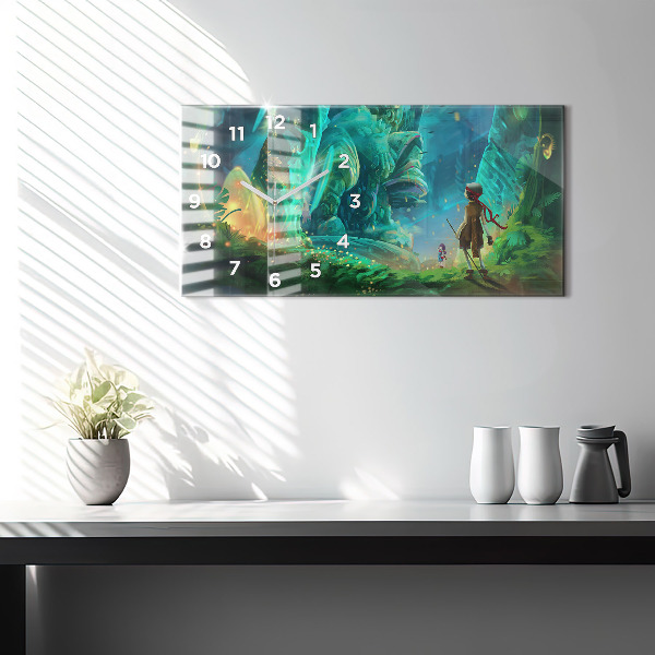 Horizontal wall clock Children in a fairytale forest