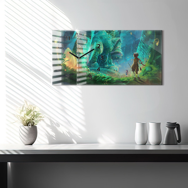 Horizontal wall clock Children in a fairytale forest