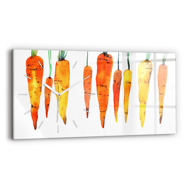 Horizontal wall clock Carrot illustration