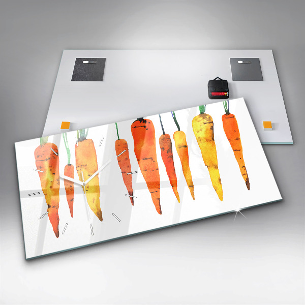 Horizontal wall clock Carrot illustration