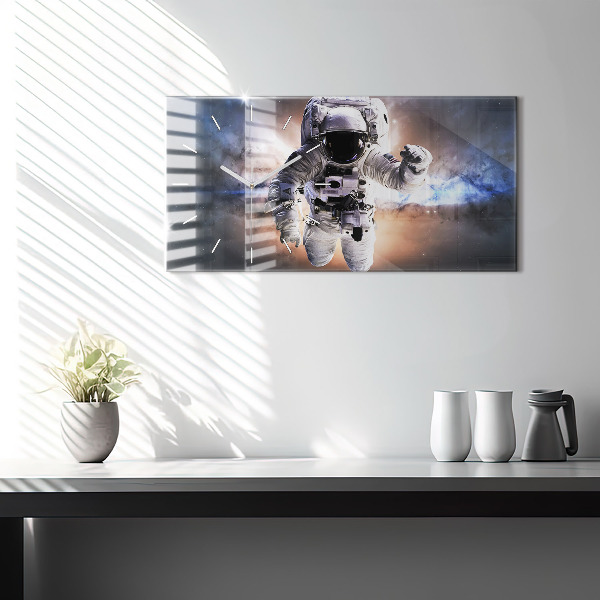 Horizontal wall clock Astronaut in space