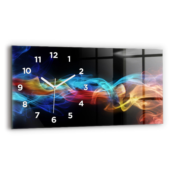 Horizontal wall clock Abstract colorful lines