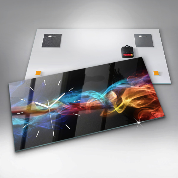 Horizontal wall clock Abstract colorful lines