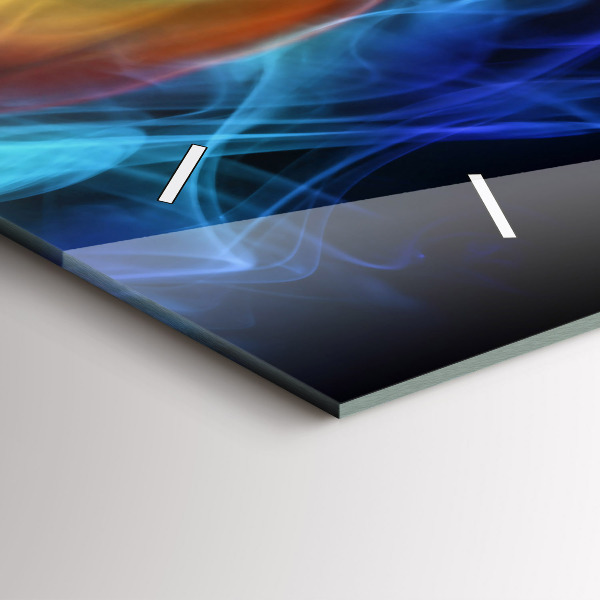 Horizontal wall clock Abstract colorful lines