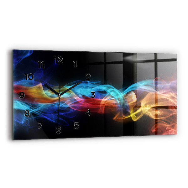 Horizontal wall clock Abstract colorful lines