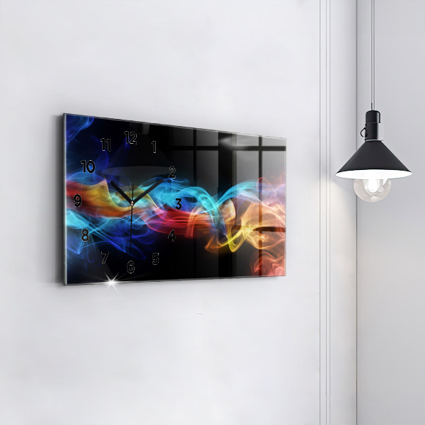 Horizontal wall clock Abstract colorful lines