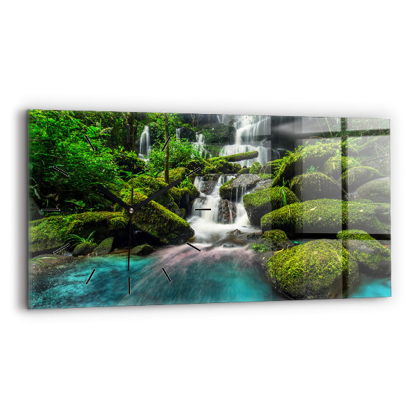 Horizontal wall clock Waterfall Thailand