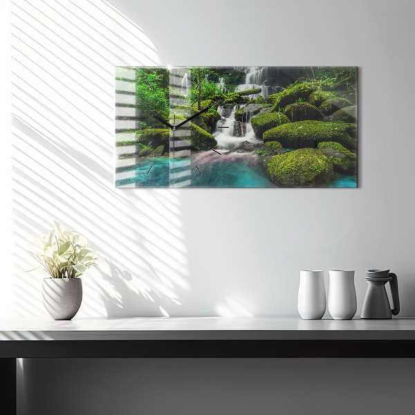 Horizontal wall clock Waterfall Thailand
