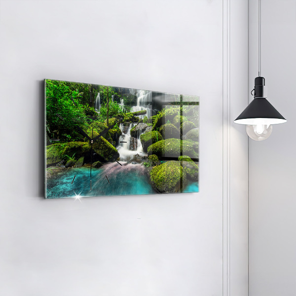 Horizontal wall clock Waterfall Thailand