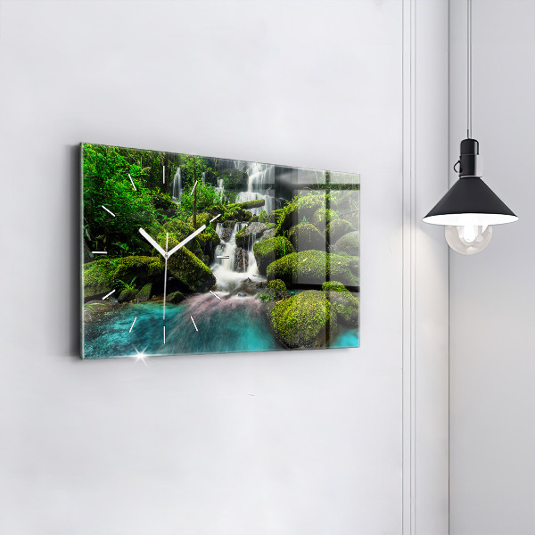 Horizontal wall clock Waterfall Thailand