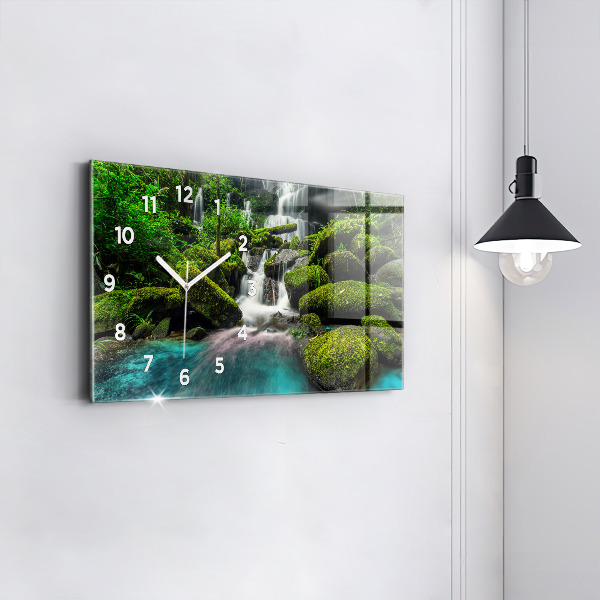 Horizontal wall clock Waterfall Thailand