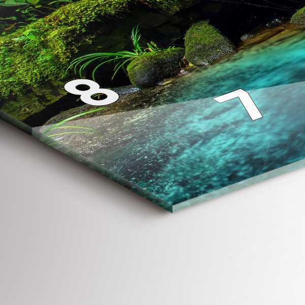 Horizontal wall clock Waterfall Thailand