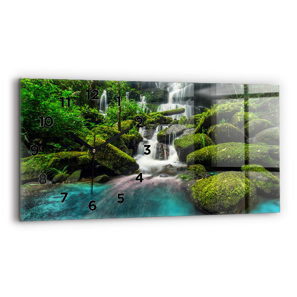 Horizontal wall clock Waterfall Thailand