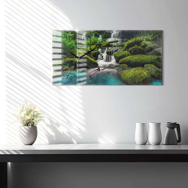 Horizontal wall clock Waterfall Thailand