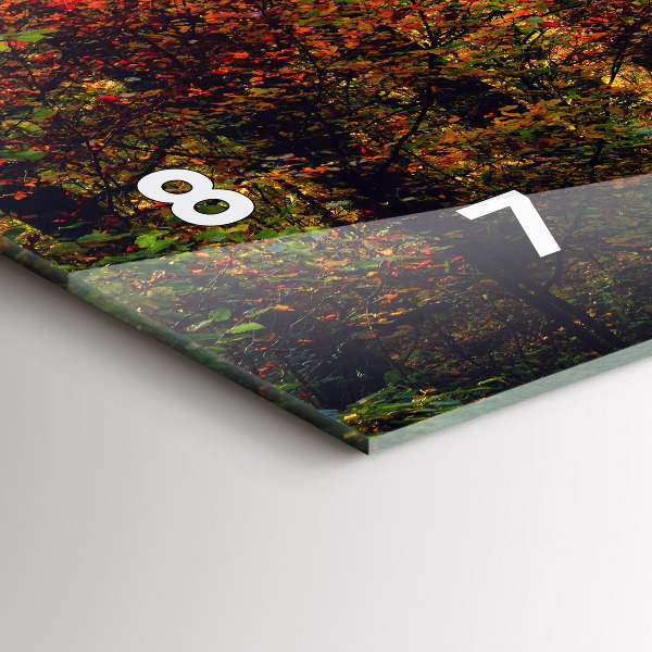 Horizontal wall clock Autumn forest scenery