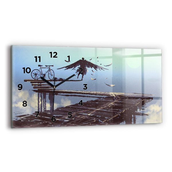 Horizontal wall clock Angel Bike