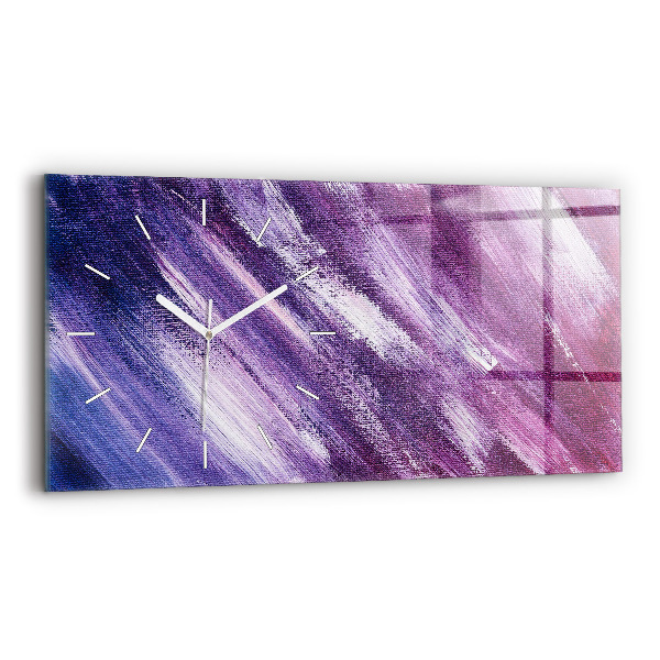 Horizontal wall clock Acrylic paint texture