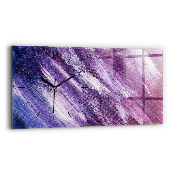 Horizontal wall clock Acrylic paint texture