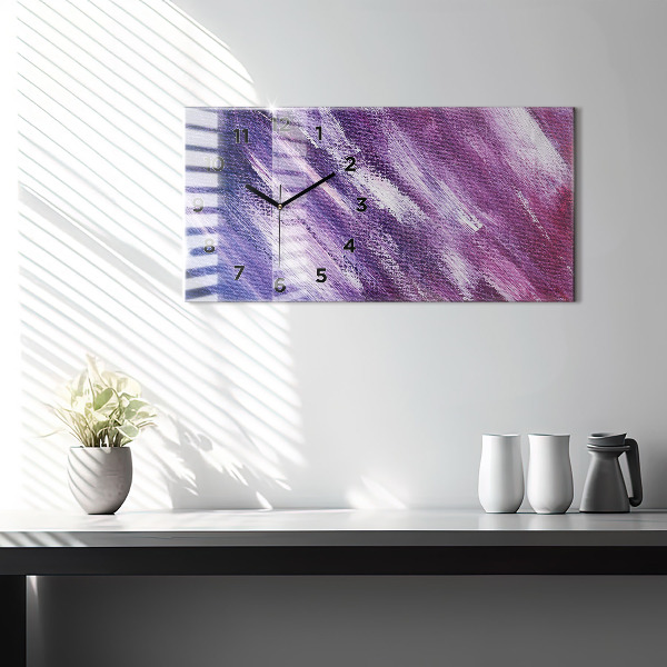 Horizontal wall clock Acrylic paint texture