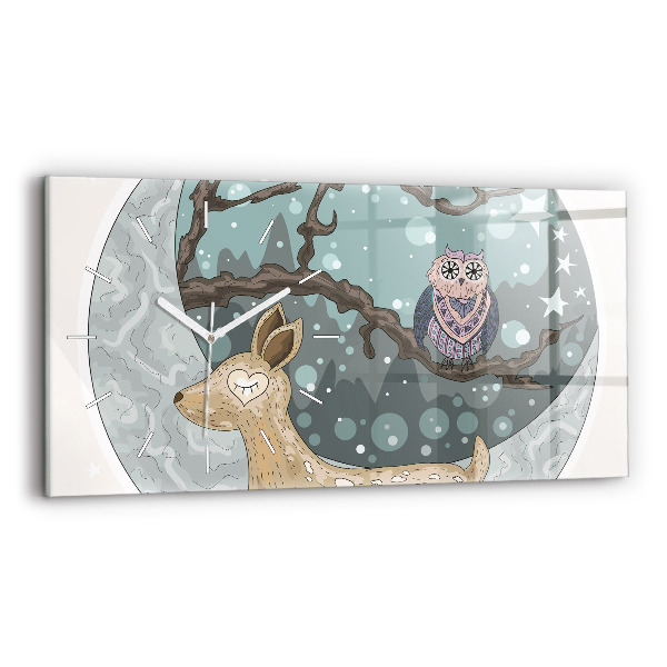 Horizontal wall clock Nocturnal animals Moon