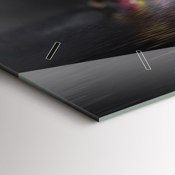 Horizontal wall clock Orchid flower on the water