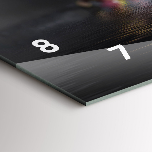 Horizontal wall clock Orchid flower on the water