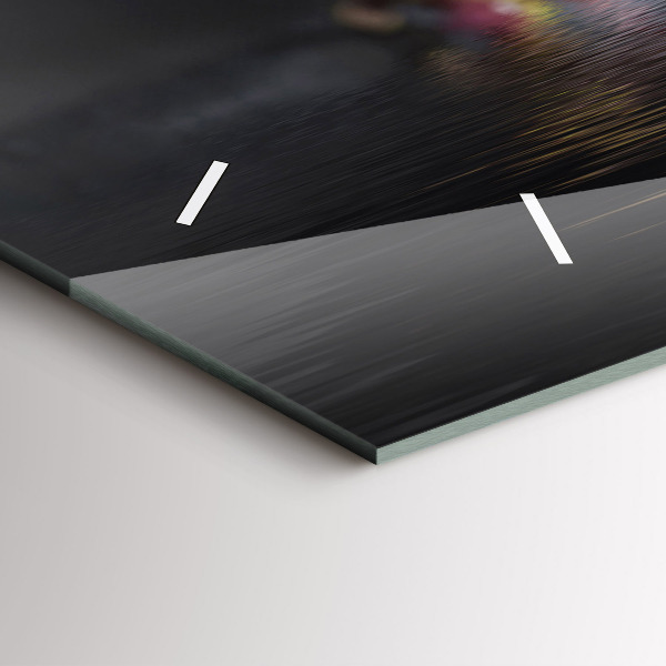 Horizontal wall clock Orchid flower on the water