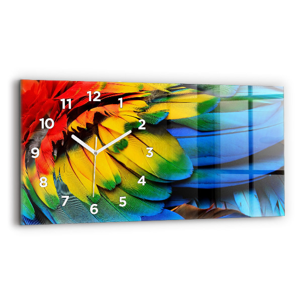 Horizontal wall clock Macaw Bird Colorful Wings