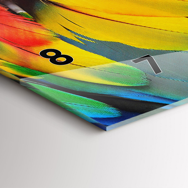 Horizontal wall clock Macaw Bird Colorful Wings