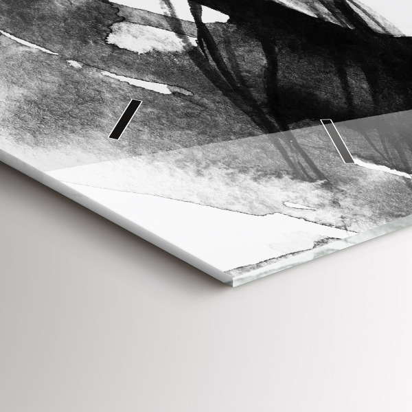 Horizontal wall clock Portrait of a woman watercolor