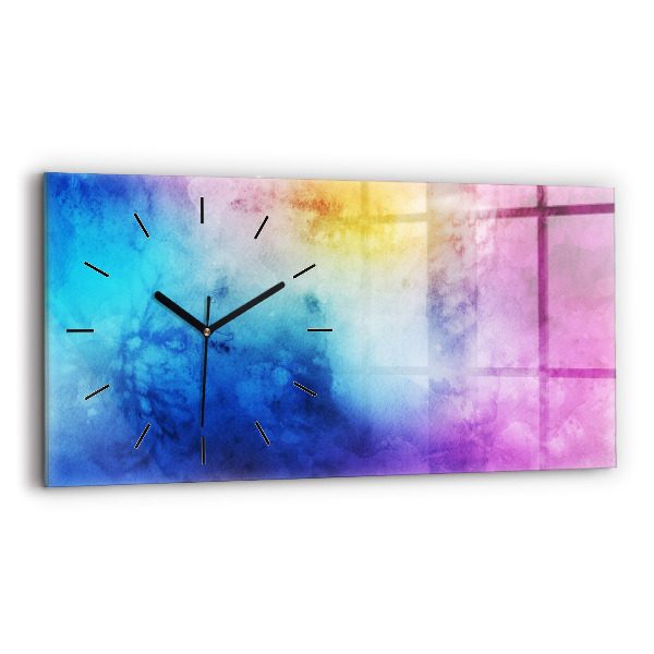 Horizontal wall clock Colored Spots